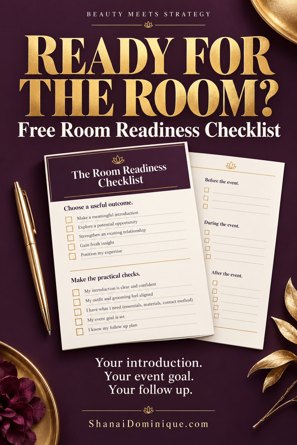 Ready for the Room? Free Room Readiness Checklist by Beauty Meets Strategy